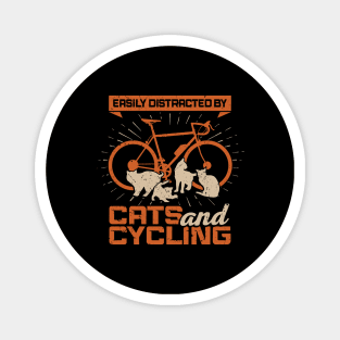 Easily Distracted By Cats And Cycling Magnet